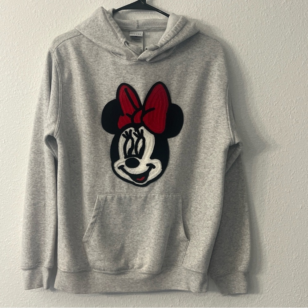 Women’s Minnie Mouse Disney Hoodie Sweatshirt, Grey, Medium